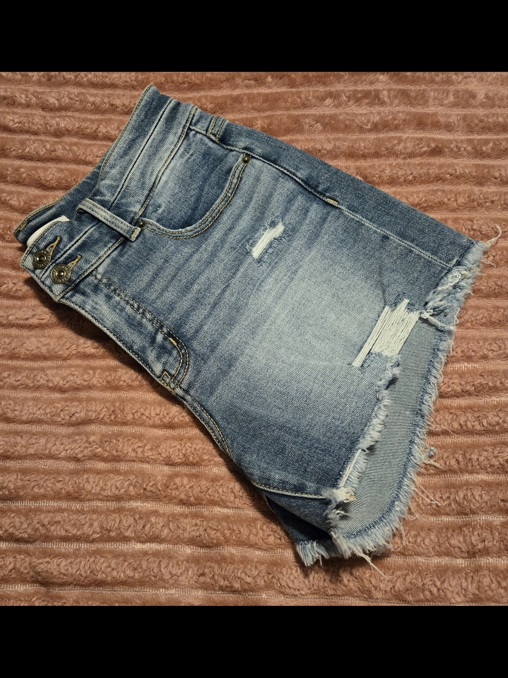 BKE Distressed Medium Blue Denim Shorts